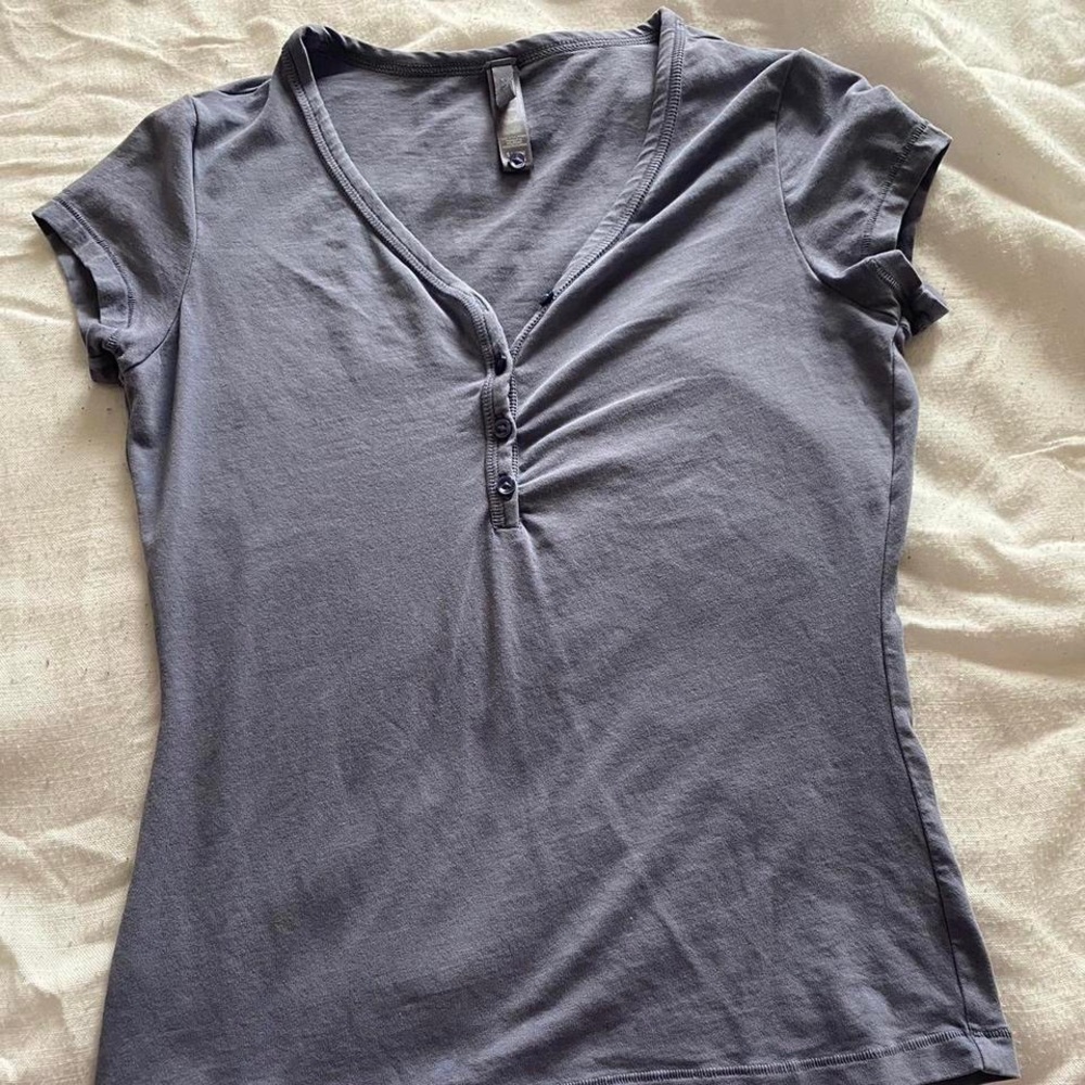 Steel Gray Skims Button Tee
